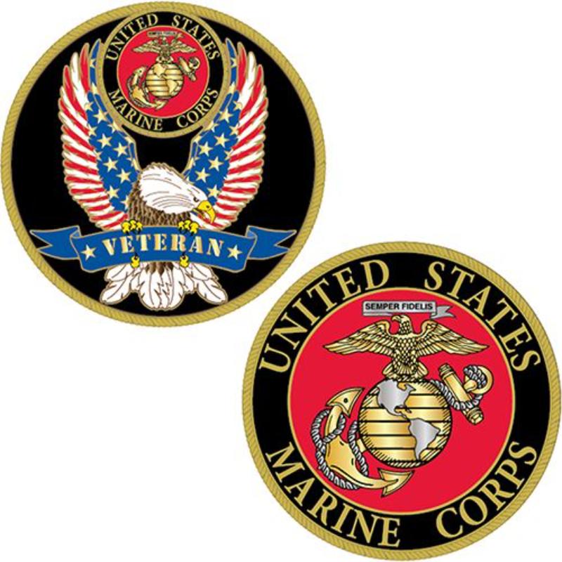 CH1200 Challenge Coin - USMC Veteran - 1.75 in.
