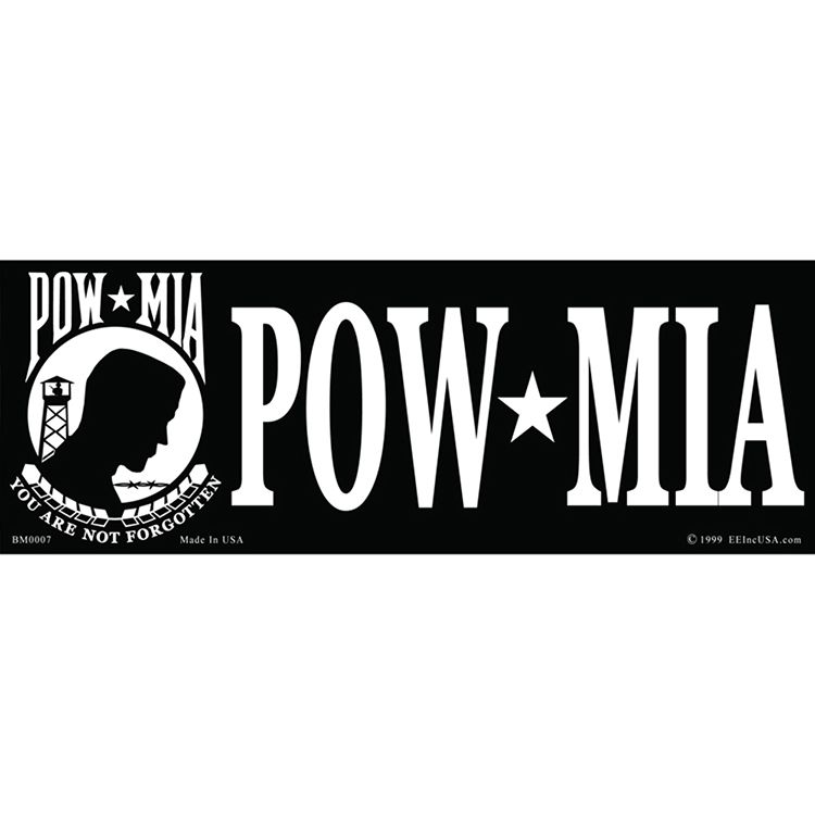 BM0007 Sticker - Pow Mia - 3.5 x 10 in.