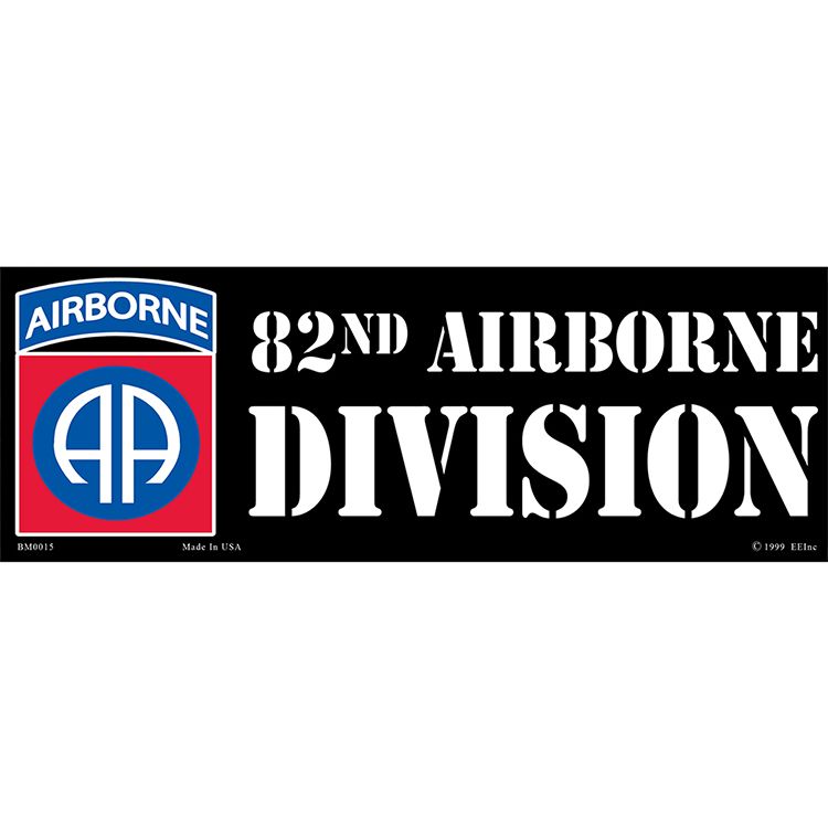 BM0015 Sticker - Army, 82Nd Airborne Division - 3.5 x 10 in.
