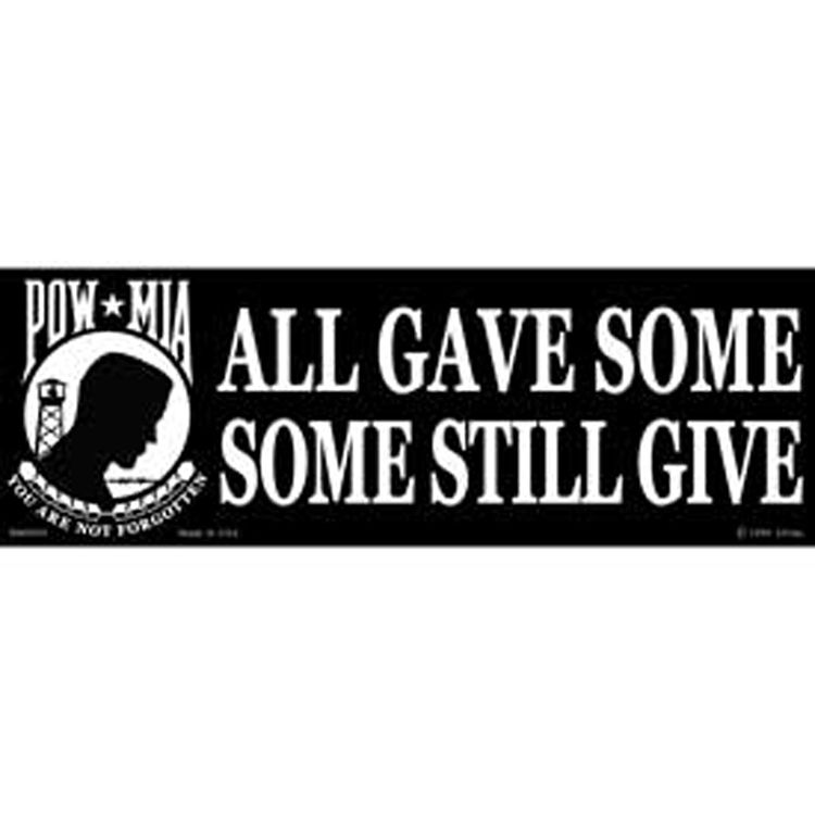 BM0093 Sticker - Pow Mia, All Gave - 3.5 x 10 in.