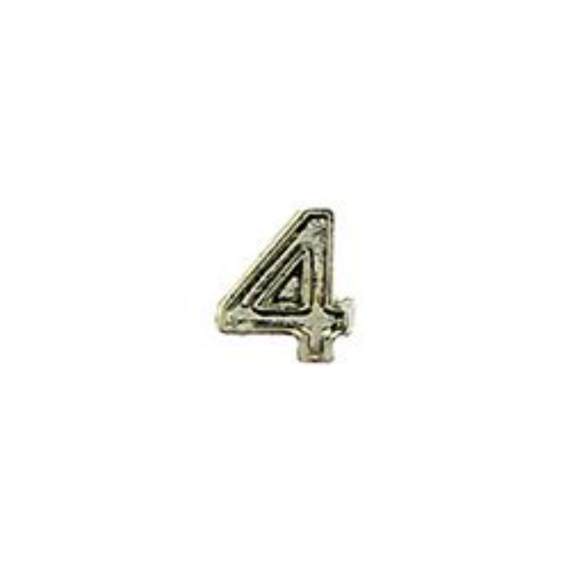 M7664 Dev-Numeral 4, Silver - 0.19 in.
