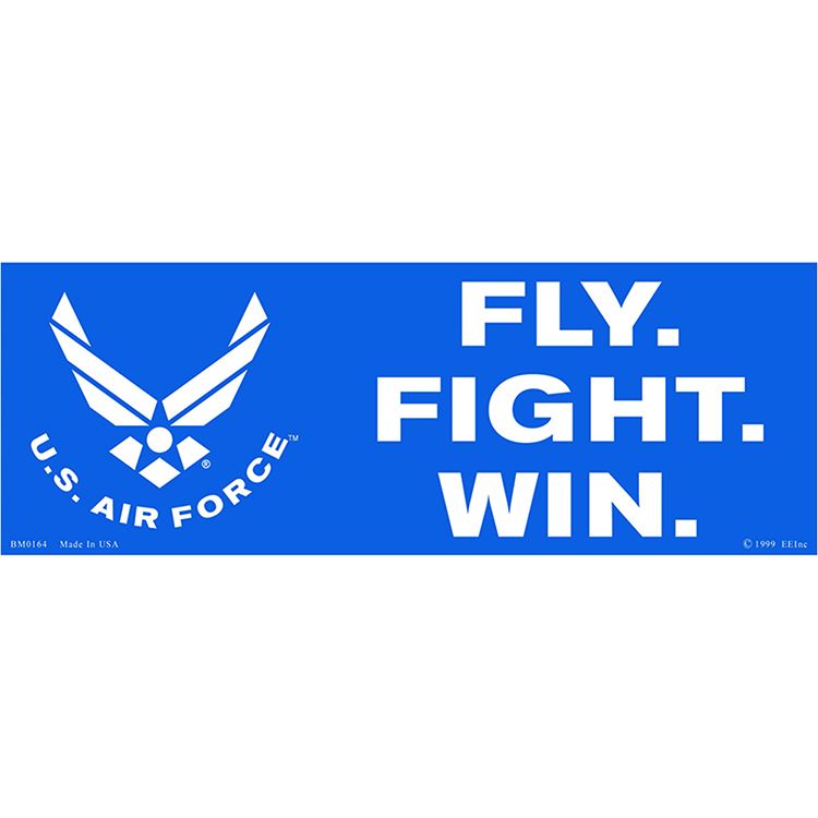 BM0164 Sticker - USAF, Fly, Fight, Win - 3.5 x 10 in.
