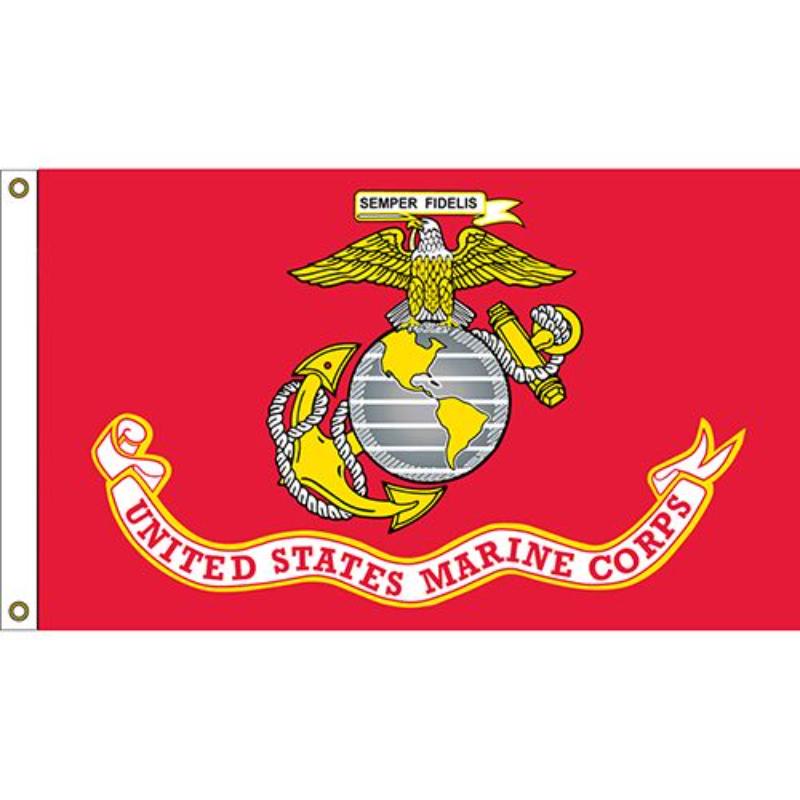 F1305 Flag - USMC, Poly-Cotton - 3 x 5 ft.