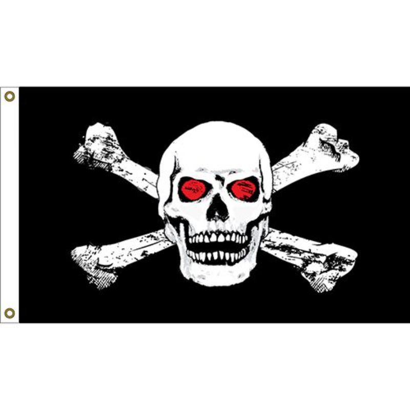 F1413 Flag - Skull & Bones Red Eyes - 3 x 5 ft.