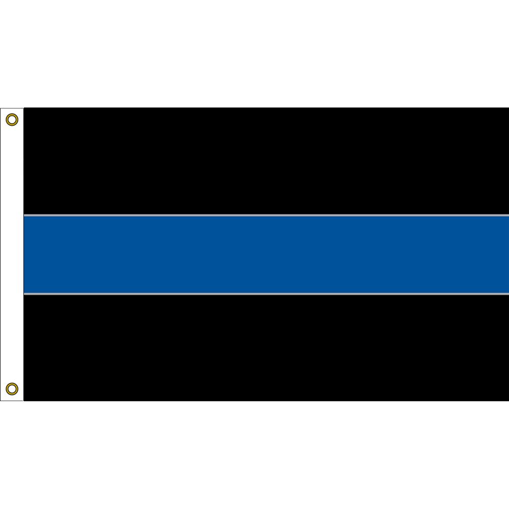 F1483 Flag - Police, Blue Line - 3 x 5 ft.
