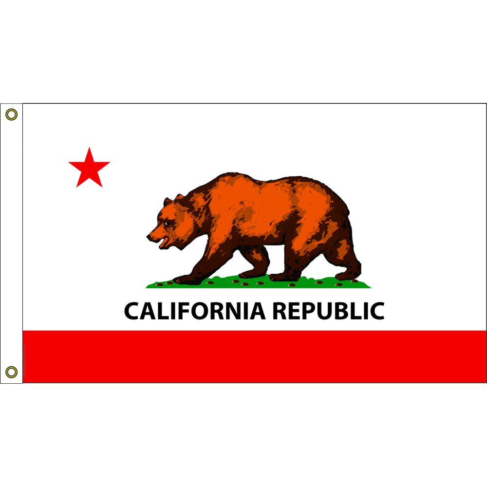 F3505-05 Flag - California, Nylon-Glow - 3 x 5 ft.