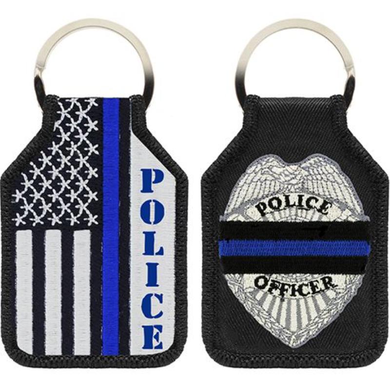 KC0101 Key Ring - Police, Blue Line - Embark - 1.88 x 2.75 in.