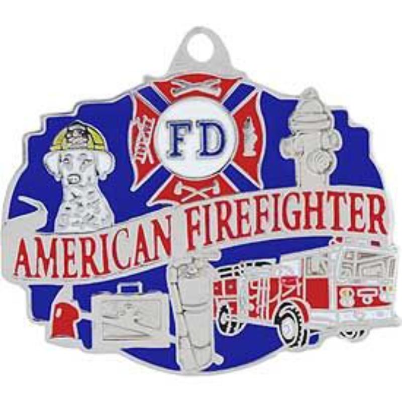 KC2019 Key Ring - Fire, American - Bright-Shine - 1.75 in.