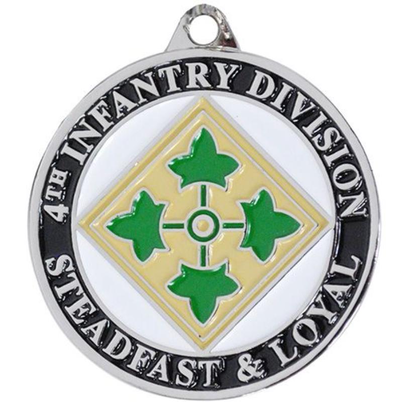 KC2095 Key Ring - Army, 4th Division - Bright-Shine - 1.5 in.