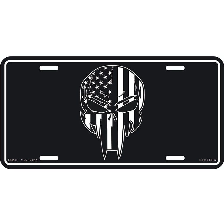 LP0500 License Plate Frame - Sniper Skull - 6 x 12 in.