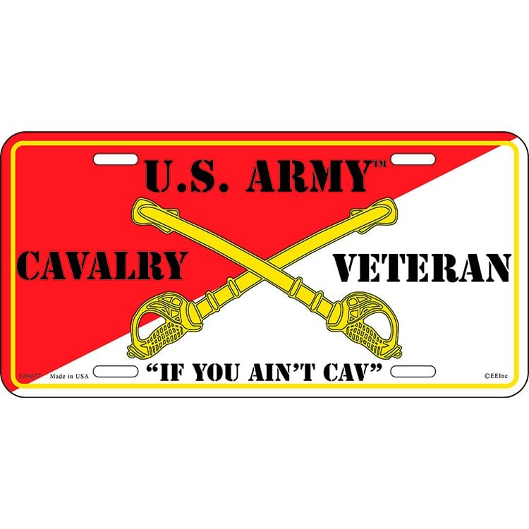 LP0677 License Plate Frame - Army, Cavalry Swords - 6 x 12 in.