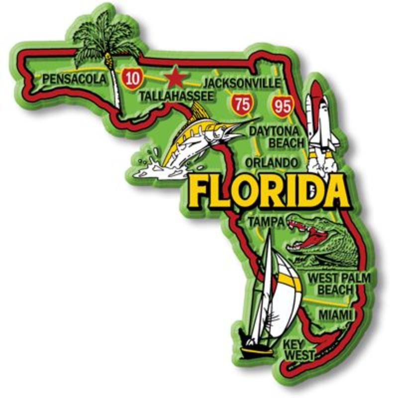 MG0010 Magnet - Florida - 3 to 4 in.