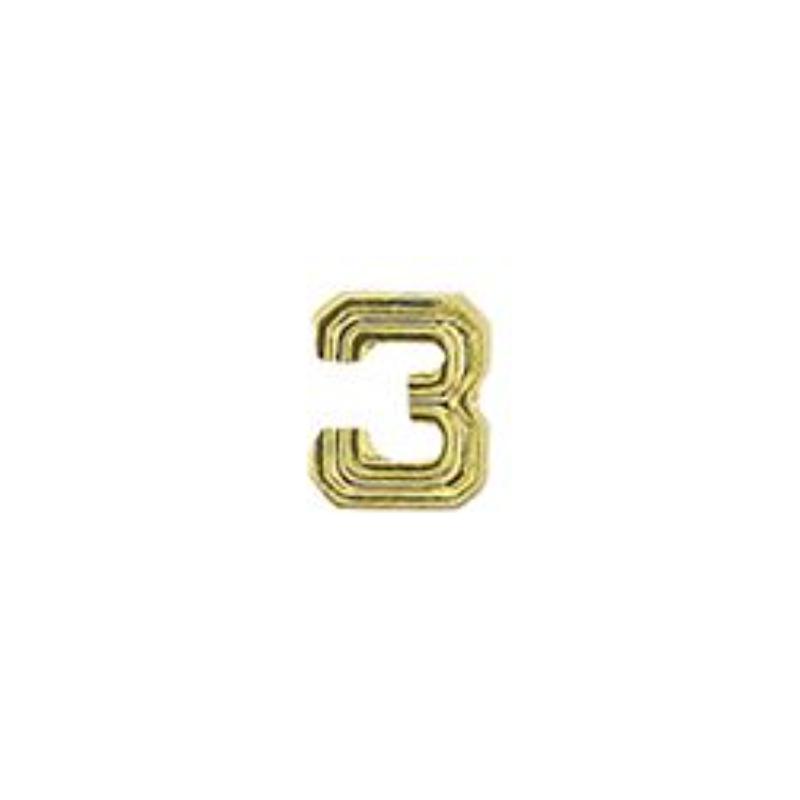 M7673 Dev-Numeral 3, Gold - 0.19 in.