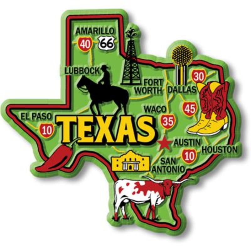 MG0044 Magnet - Texas - 3 to 4 in.