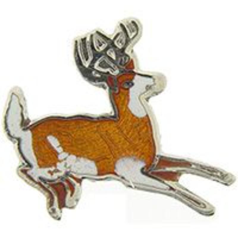 Whitetail Deer Pin - Silver - 1 in. - Durable Military Design
