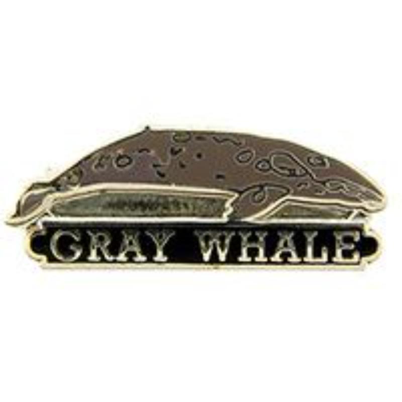 P00233 Pin - Fish, Whale, Gray - 1 in.