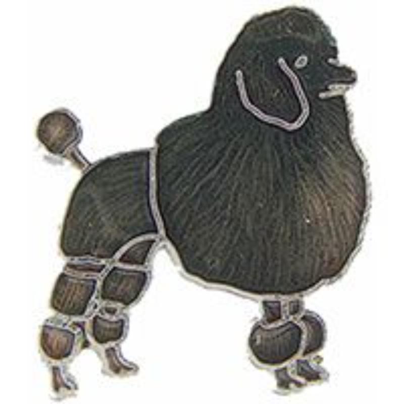 P00312 Pin - Dog, Poodle, Black - 1 in.