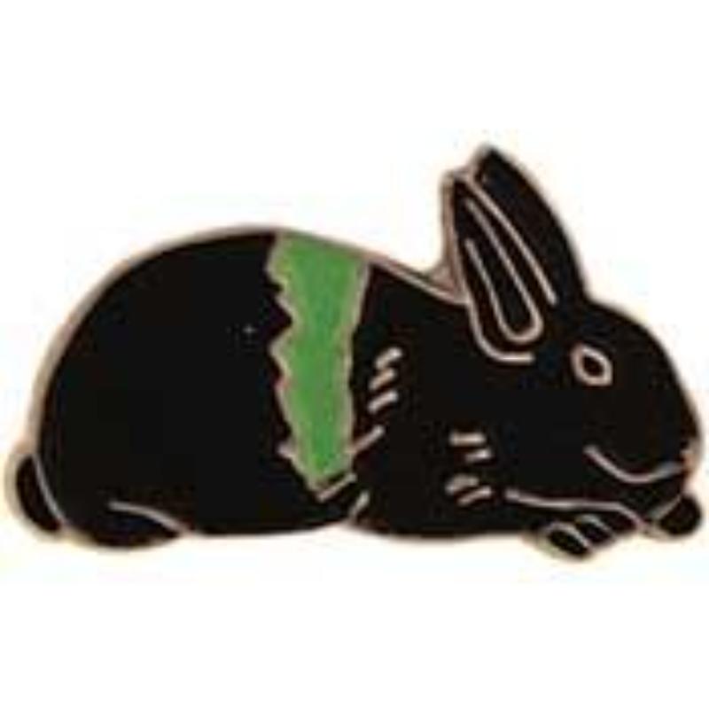 P00394 Pin - Rabbit, N.Z., Black - 1 in.