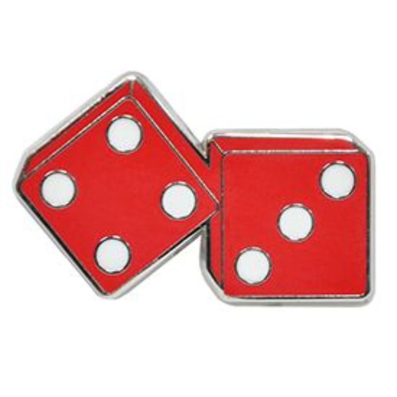 P00436 Pin - Game, Dice, Lucky 7 - 1.125 in.