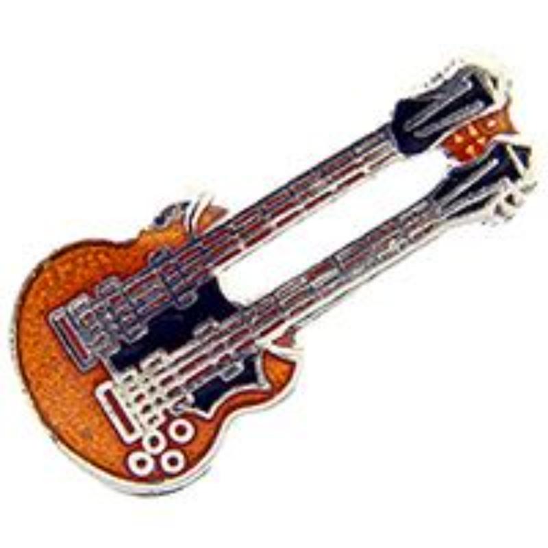 P00477 Pin - Guitar, Electric, Double Neck - 1 in.