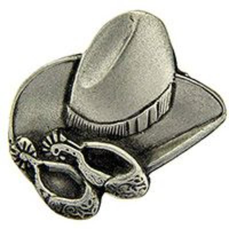 P00718 Pin - Cowboy, Hat & Spurs - 0.88 in.