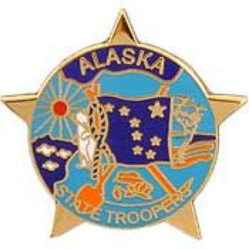 Picture of Eagle Emblems P02502 Pin - Police Patch&#44; Alaska - 1.125 in.