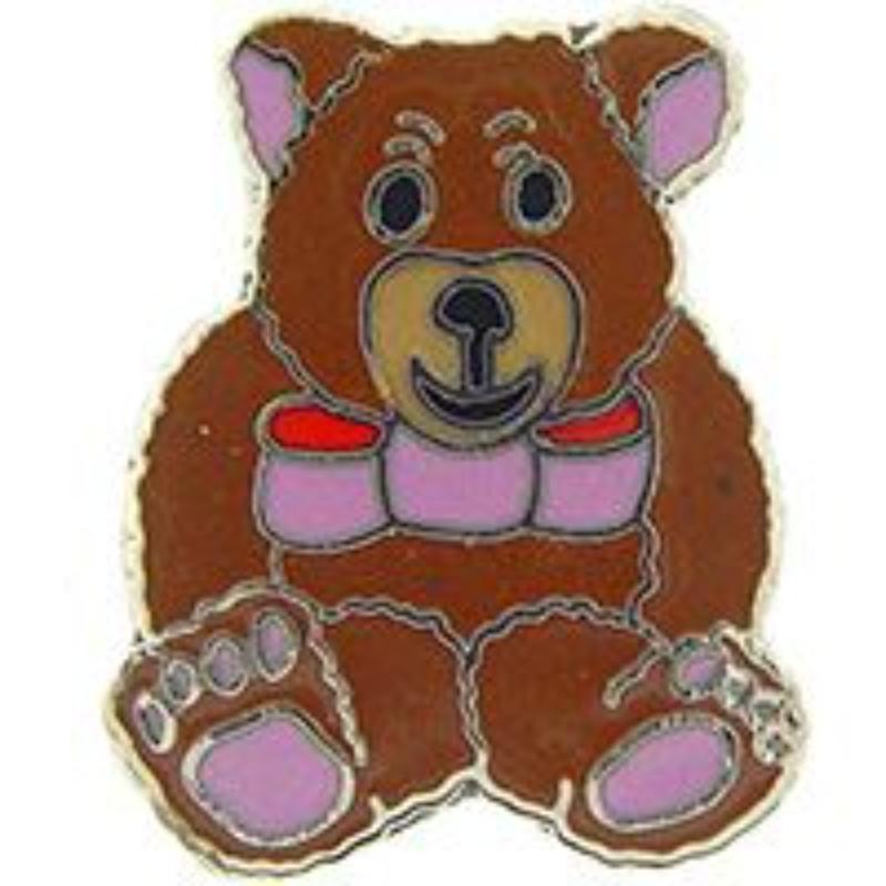 P00196 Pin - Bear, Teddy, Brown - 1 in.