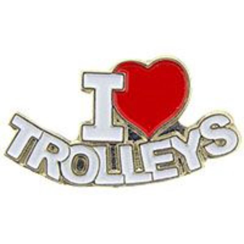 P03926 Pin - RR, I Love Trolleys - 1 in.