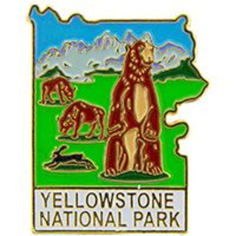 P09077 Pin - National Park, Yellow Map - 1 in.