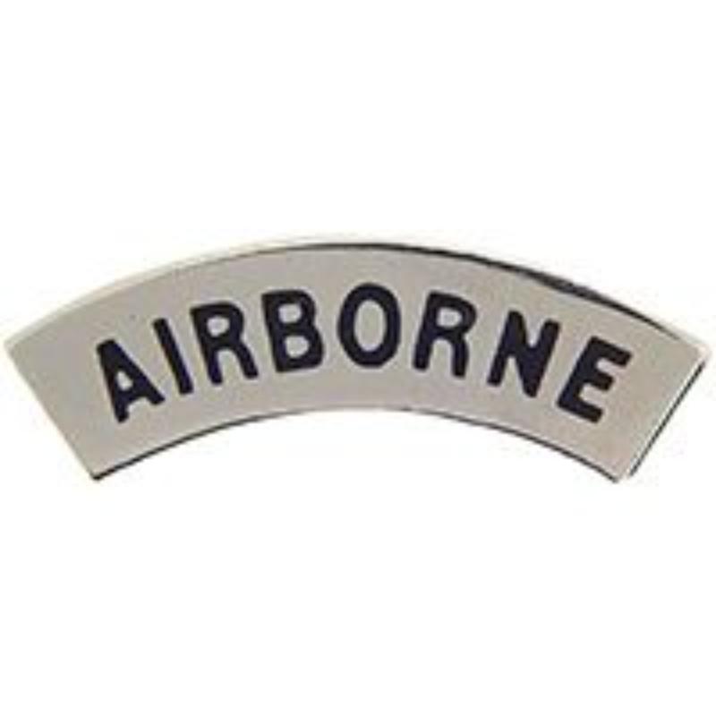 P12003 Pin - Military, Airborne, Tab - Black & Silver - 1.31 in.