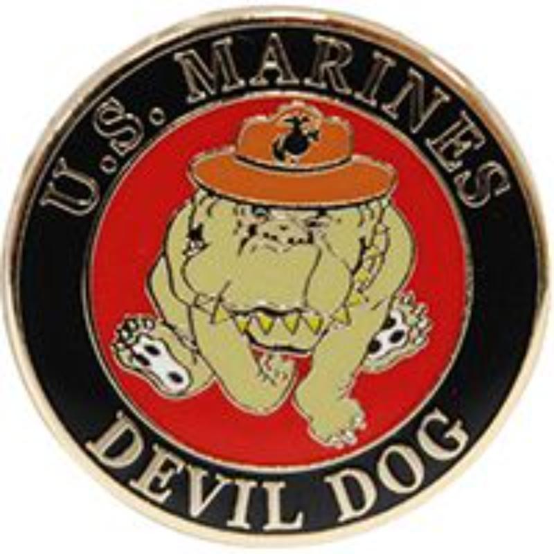 P12241 Pin - USMC, Devil Dog - 1 in.