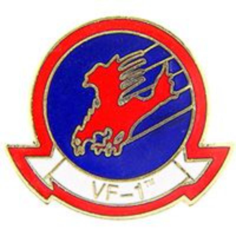 P12364 Pin - USN, VF-1, Wolfpack - 0.88 in.