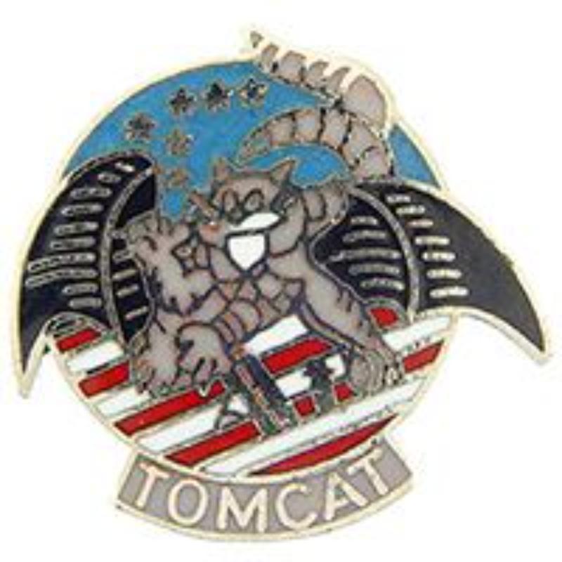 P12401 Pin - USN, Tomcat with Wings - 1 in.