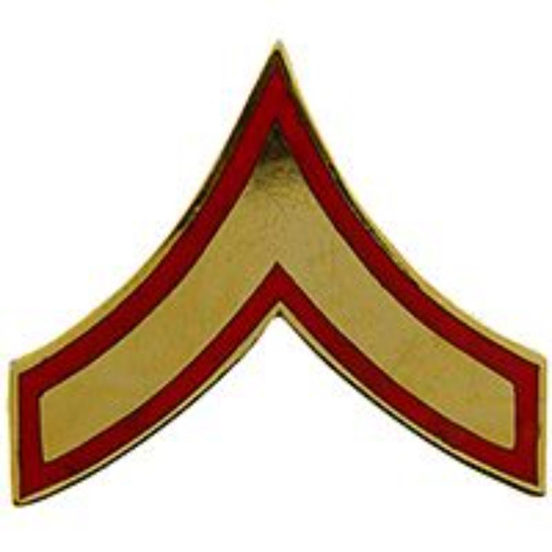 P12428 Rank - USMC, E2, PFC - Clear - 1.25 in. Wide