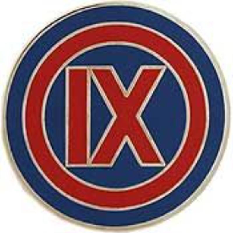 P14071 Pin - Army, 9th Corps - 1 in.