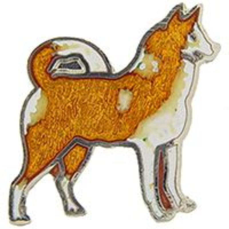 P00308 Pin - Dog, Husky, Brown - 1 in.