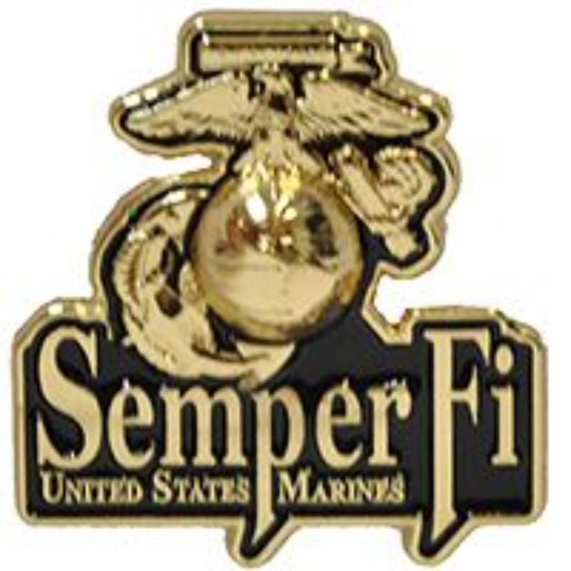 P14728 Pin - USMC, Semper FI, EGA - 1.125 in.