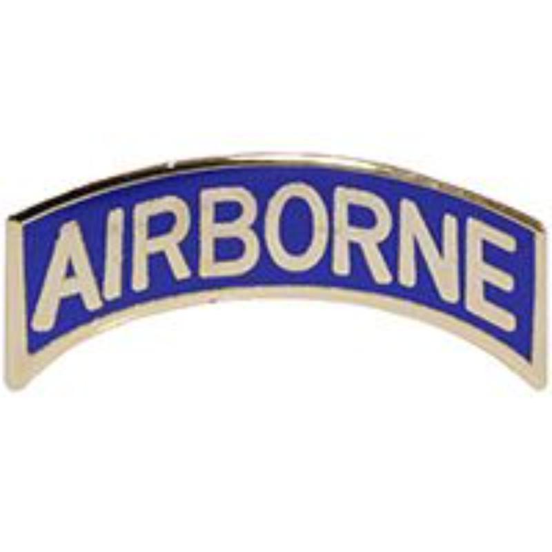 P14885 Pin - Military, Airborne, Tab - Gold & Blue - 1.125 in.
