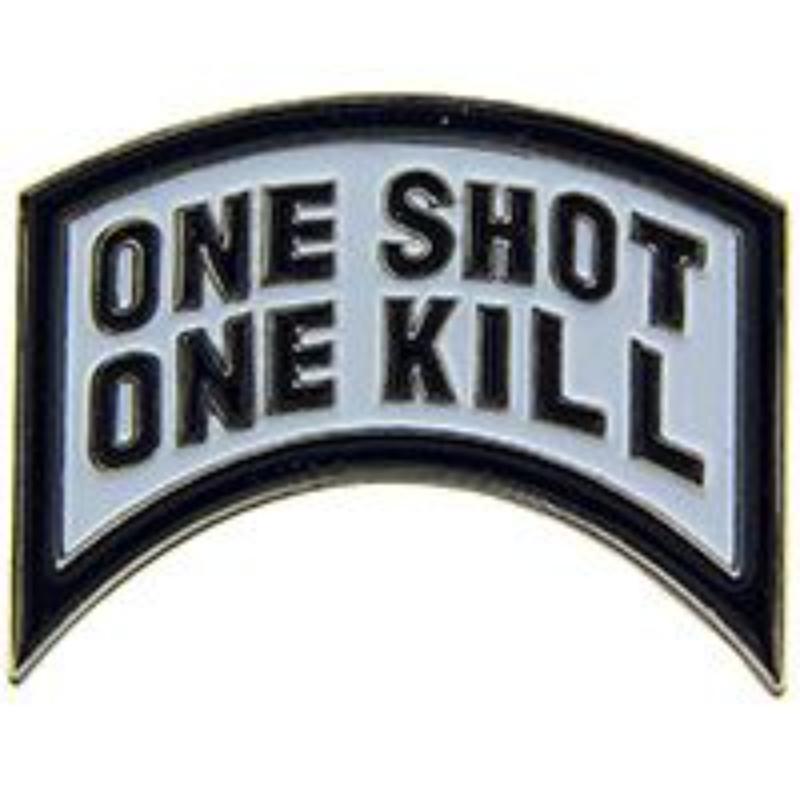 P14896 Pin - One Shot - One Kill, Tab - 1.125 in.