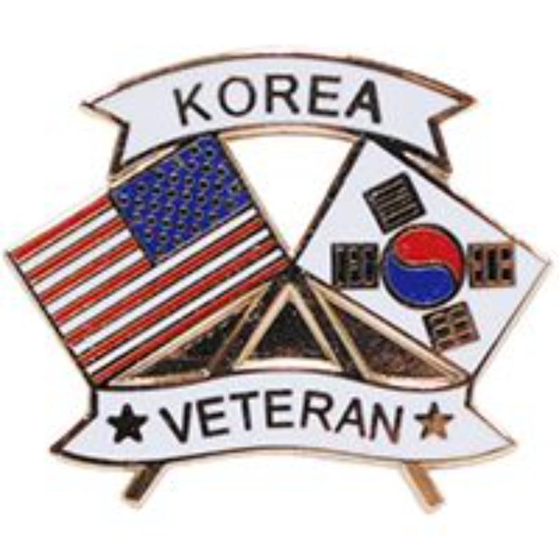 P15154 Pin - Korea, Veteran with Flags - 1.25 in.