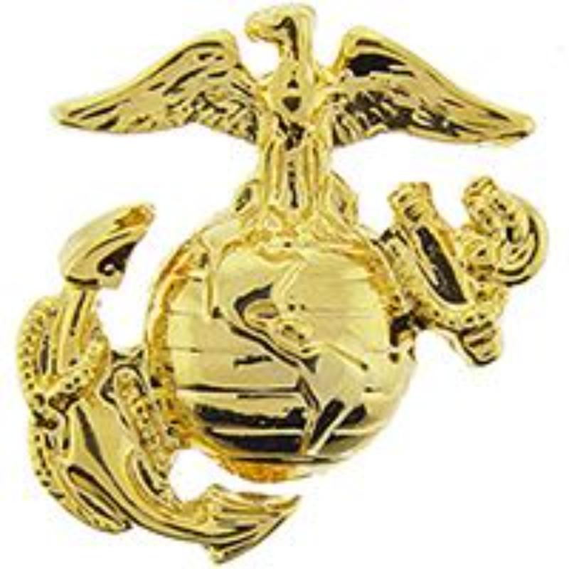 USMC Collar Pin - Gold - 1 in. - Durable Military Emblem