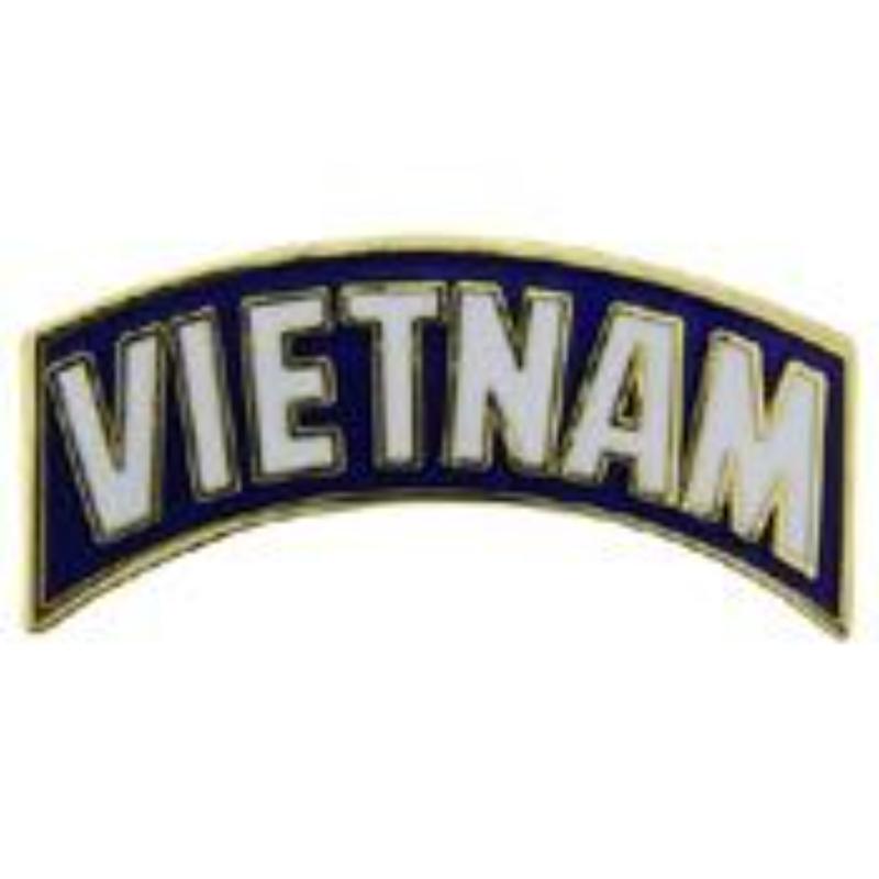 P15139 Pin - Vietnam, Tab - White & Blue - 1.125 in.