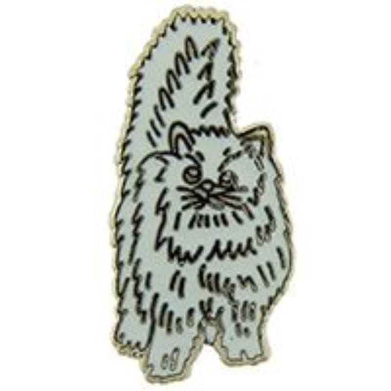 P00373 Pin - Cat, Persian, Cream - 1 in.