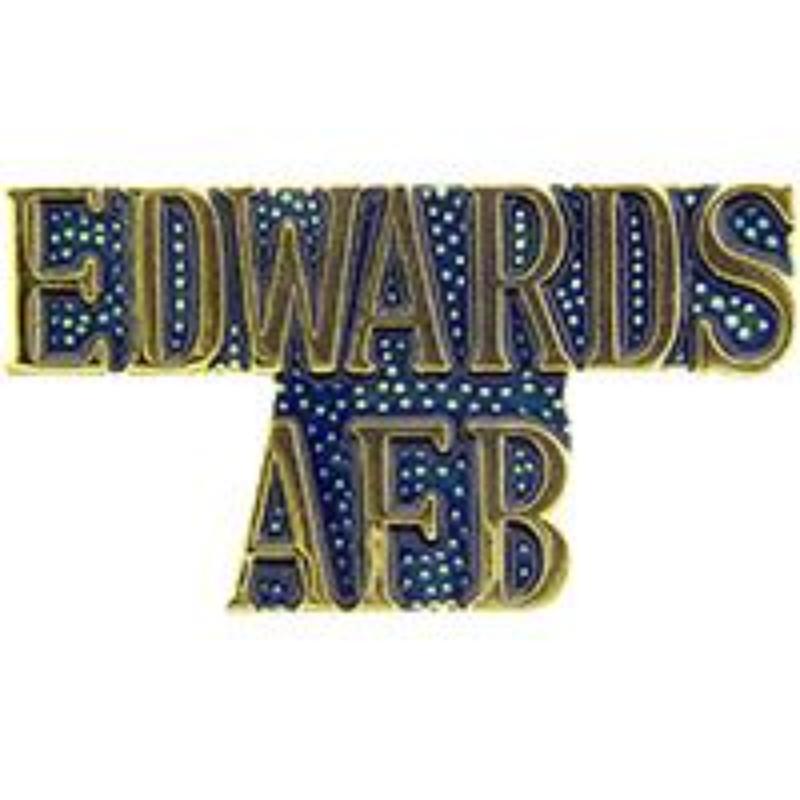P15401 Pin - USAF, Script Edwards Air Force Base - 1 in.