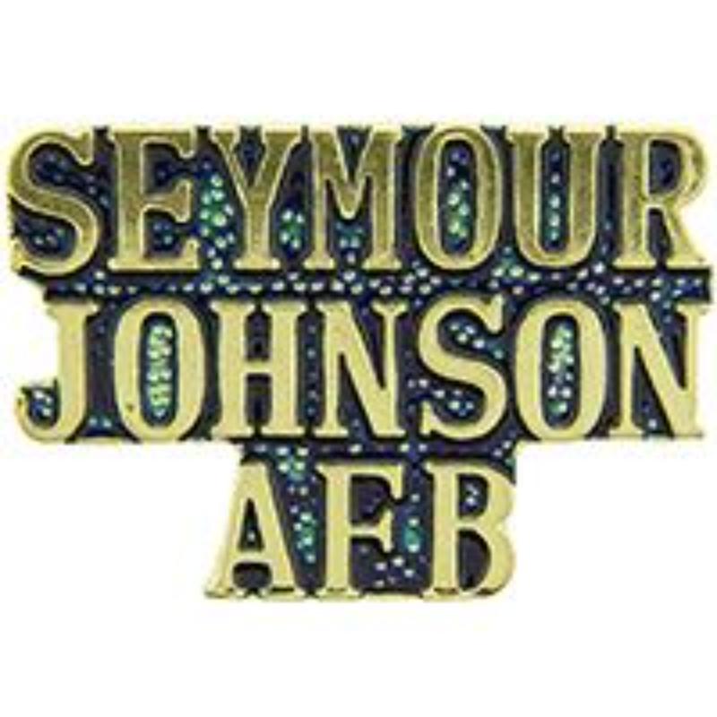 P15408 Pin - USAF, Script Seymour John Air Force Base - 1 in.
