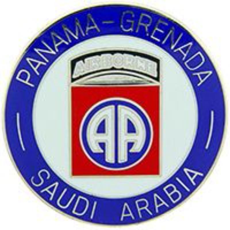 P15530 Pin - Army, 82nd Airborne Division - Panama, Grenada & Saudi Arab - 1 in.