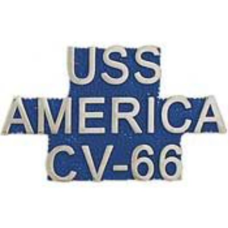 P15541 Pin - USS, America - Script - 1.25 in.