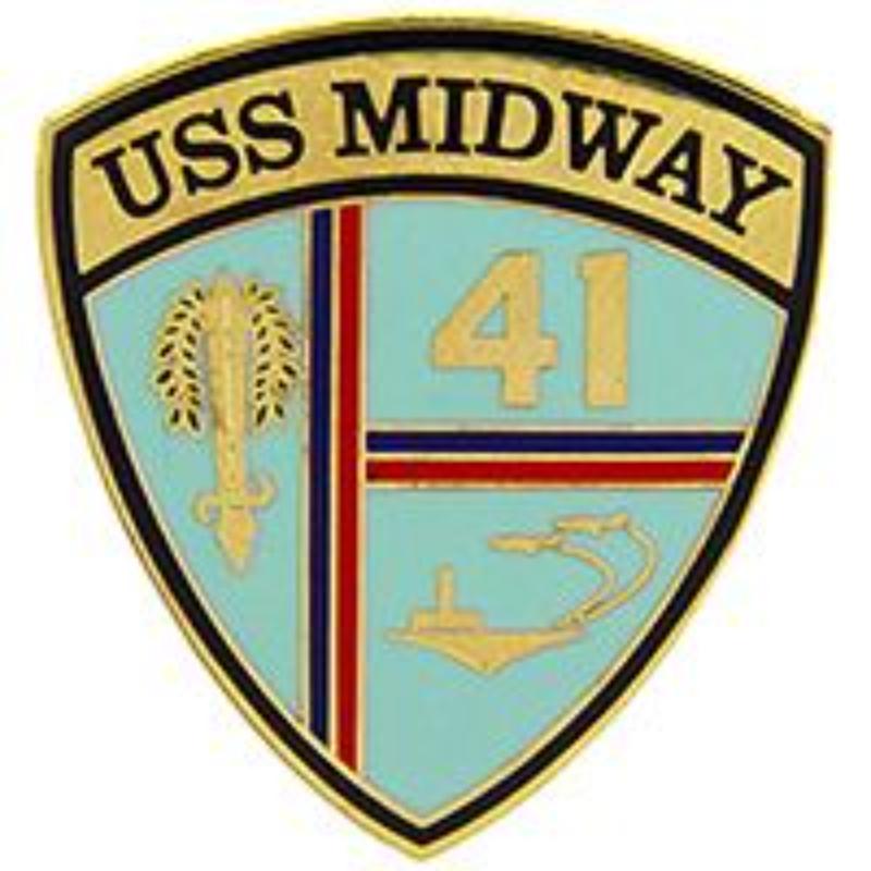 P15542 Pin - USS, Midway, Nickel - 1 in.