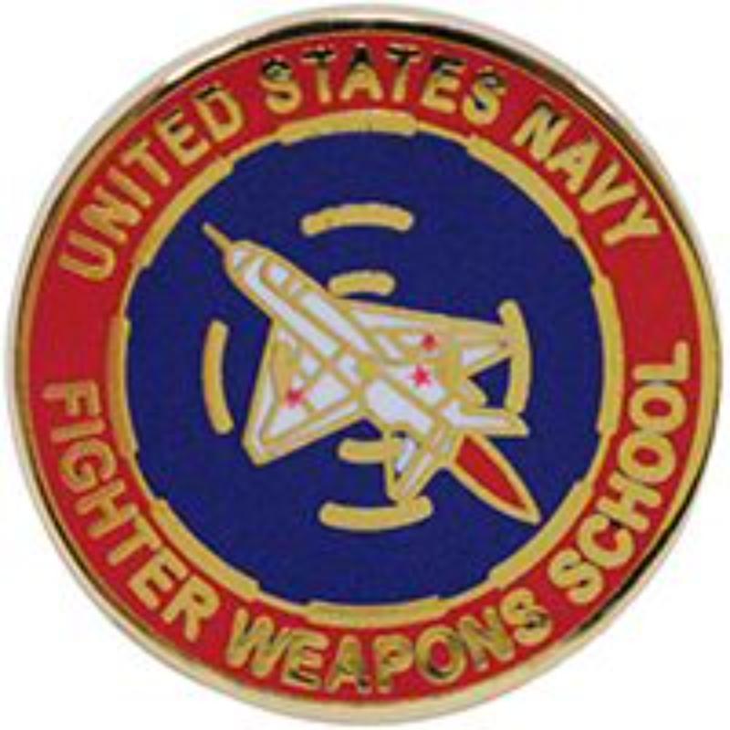 P00438 Pin - USN, Top Gun Fighter - Weapons School - 1 in.