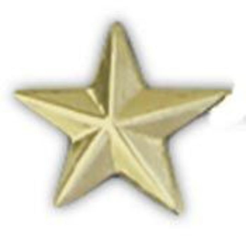 Army General Star Pin - Gold - 0.69 in. - Durable Military Insignia